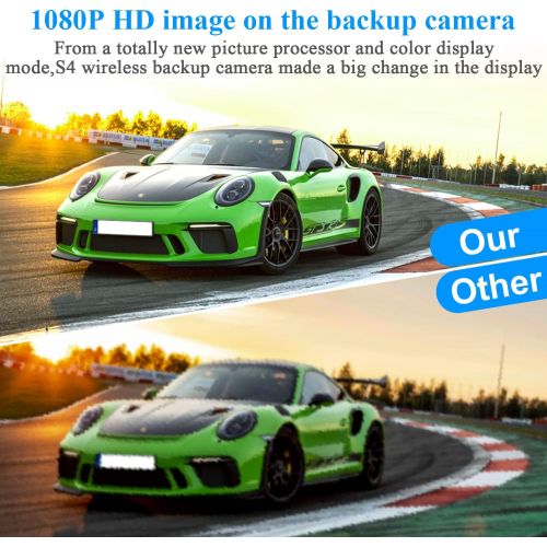  [아마존베스트]DoHonest S4 HD 1080P Digital Wireless Backup Camera Kit, License Plate Rear View Hitch Camera with 5 Mirror Monitor for Trucks,Cars,Vans,SUVs Waterproof Camera Super Night Vision P