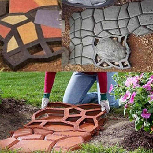  DoMoment DIY Einfahrt Kunststoff Pflaster Pflasterstein Steinform Beton Schritt Pathmate Form Paver Garten Dekoriert Werkzeug