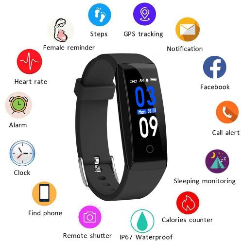  DoSmarter Fitness Tracker, Color Screen Activity Health Tracker with Heart Rate Blood Pressure Monitor, Waterproof Smart Pedometer Watch Band with Step Calories Counter for Kids Wo