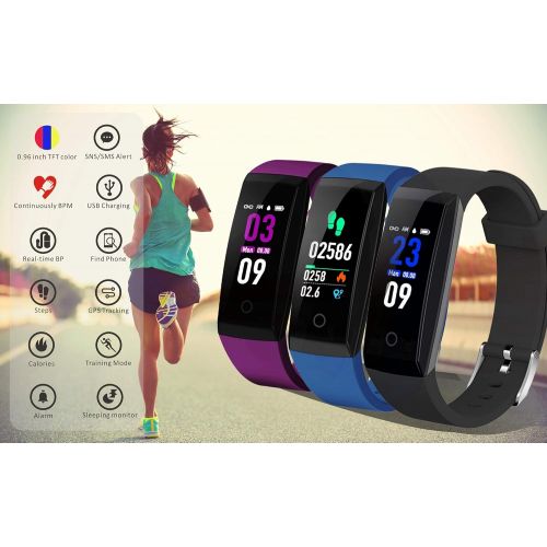  DoSmarter Fitness Tracker, Color Screen Activity Health Tracker with Heart Rate Blood Pressure Monitor, Waterproof Smart Pedometer Watch Band with Step Calories Counter for Kids Wo