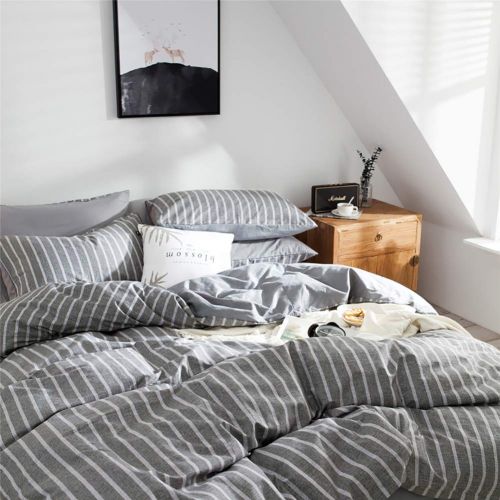  Dobeans Lattice Duvet Cover Set Queen Checkered Modern Teen Boys Bedding Set 3 Pieces White Plaid Quilt Cover,1 Duvet Cover with Zipper Closure and Corner Ties 2 Pillow Shams