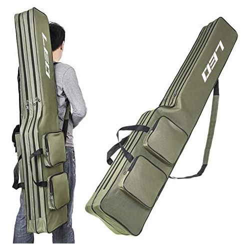  [아마존베스트]Lixada Fishing Rod Bag 130 cm Two Layer Fishing Tool Carrying Case Carrier Travel Bag Fishing Cover Bag