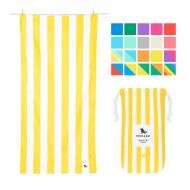 Dock & Bay Microfibre Striped Oversized Beach Towels - Boracay Yellow, Extra Large (200x90cm, 78x35) - XL Compact Towel, Fast Drying, Beach Umbrella mat