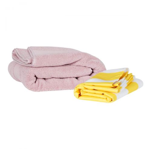  Dock & Bay Microfibre Striped Oversized Beach Towels - Boracay Yellow, Extra Large (200x90cm, 78x35) - XL Compact Towel, Fast Drying, Beach Umbrella mat