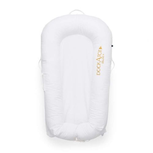  DockATot Deluxe+ Dock (Pristine White) - The All in One Baby Lounger - Perfect for Co Sleeping - Suitable from 0-8 Months (Pristine White)