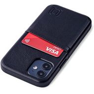 [아마존베스트]Dockem iPhone 12 Mini Wallet Case: Built-in Metal Plate for Magnetic Mounting & 1 Credit Card Holder (5.4 Exec M2 Smooth Synthetic Leather, Black)