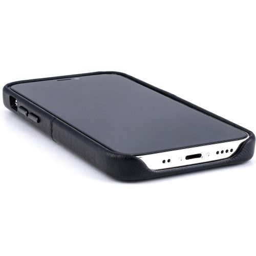  [아마존베스트]Dockem iPhone 12 Mini Wallet Case: Built-in Metal Plate for Magnetic Mounting & 1 Credit Card Holder (5.4 Exec M2 Smooth Synthetic Leather, Black)