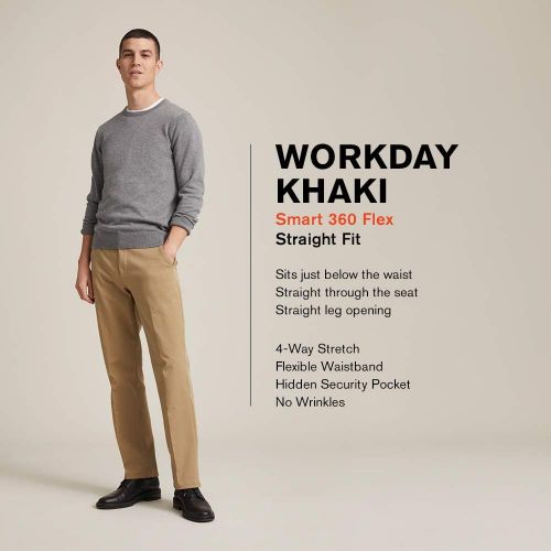  할로윈 용품Dockers Mens Straight Fit Workday Khaki Smart 360 Flex Pant