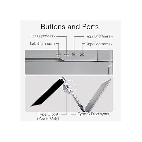  Docooler 13.3 inch Triple Portable Monitor for Laptop Screen Extender, 1 Cable for Dual Displays for Windows, FHD 1080P IPS Display Type-C/PD/TF Support M1/M2 MacBook, for 13.3-17.3 inches Laptop
