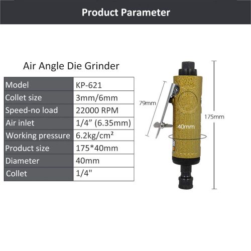  Docooler KP-620 Winkel Die Grinder Werkzeug tragbare Air Die Grinder 1/4 Zoll Pneumatische Luft Winkelschleifmaschine Air Schraubendreher fuer die Holzbearbeitung