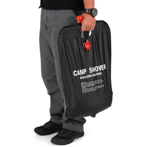  [아마존베스트]Docooler docooler 20L / 5 Gallons Solar Energy Heated Camp Shower Bag Outdoor Camping Hiking PVC Water Bag
