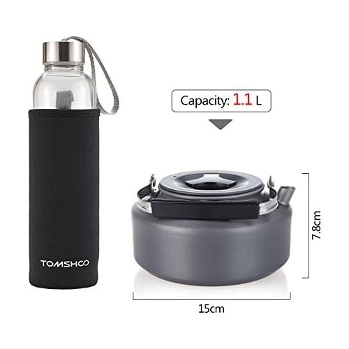  [아마존베스트]Docooler Camping Kettle - 1.1L & 1.6L Portable Ultra-Light Outdoor Hiking Camping Picnic Water Kettle, Teapot, Coffee Pot - Compact, Quick-Heat & Anti-scalding