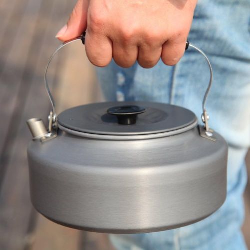  Docooler Camping Kettle - 1.1L & 1.6L Portable Ultra-Light Outdoor Hiking Camping Picnic Water Kettle, Teapot, Coffee Pot - Compact, Quick-Heat & Anti-scalding（1.6L）