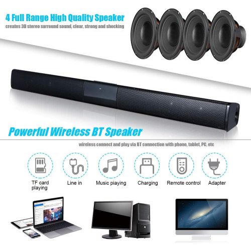  [아마존베스트]-Service-Informationen Docooler Soundbar BT 4.0 Wireless 3D Speaker with Subwoofer Remote Control for TV Multifunctional Stereo System Black