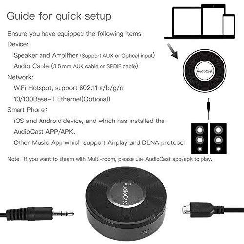  [아마존베스트]-Service-Informationen Docooler M5 AudioCast HIFI Music Receiver Airplay DLNA IOS & Android Airmusic 2.4G WIFI Audio Speaker for Spotify Wireless Sound Streamer