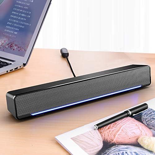  Docooler Mini Speaker, Portable USB Soundbar Home Theater Stereo Subwoofer Powerful Music Player with 3.5mm Audio Plug for PC Laptop TV MP3 MP4