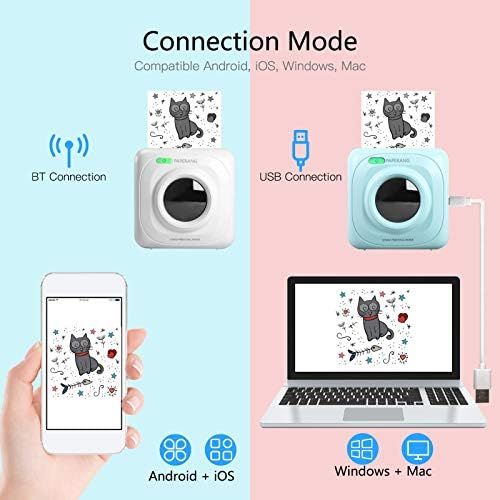  [아마존베스트]Docooler Paperang P1 Pocket Mini Printer, Bluetooth 4.0 Phone Connection, Wireless Thermal Printer, Compatible with Android iOS (White)