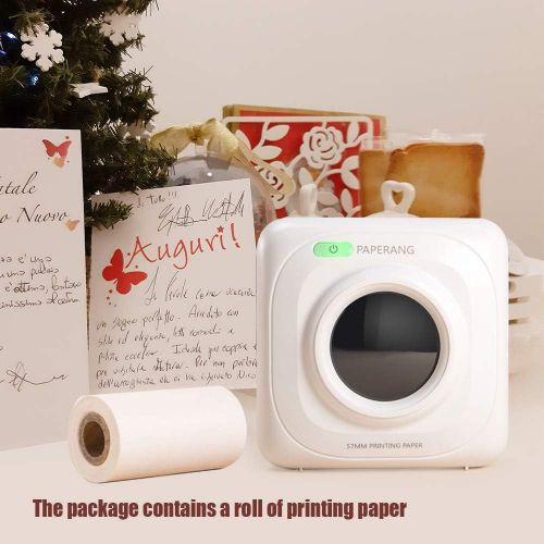  [아마존베스트]Docooler Paperang P1 Pocket Mini Printer, Bluetooth 4.0 Phone Connection, Wireless Thermal Printer, Compatible with Android iOS (White)