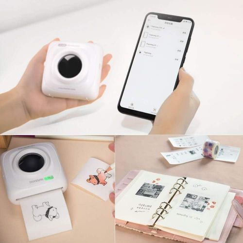  [아마존베스트]Docooler Paperang P1 Pocket Mini Printer, Bluetooth 4.0 Phone Connection, Wireless Thermal Printer, Compatible with Android iOS (White)
