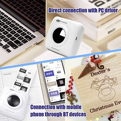  [아마존베스트]Docooler Paperang P1 Pocket Mini Printer, Bluetooth 4.0 Phone Connection, Wireless Thermal Printer, Compatible with Android iOS (White)