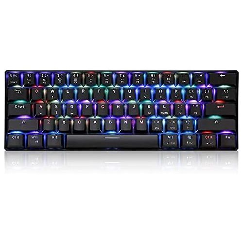  [아마존베스트]Docooler MOTOSPEED CK61 RGB Mechanical Gaming Keyboard OUTMU Blue Switches the Keyboard 61 Keys Anti-Ghosting with Backlight for Gaming Black