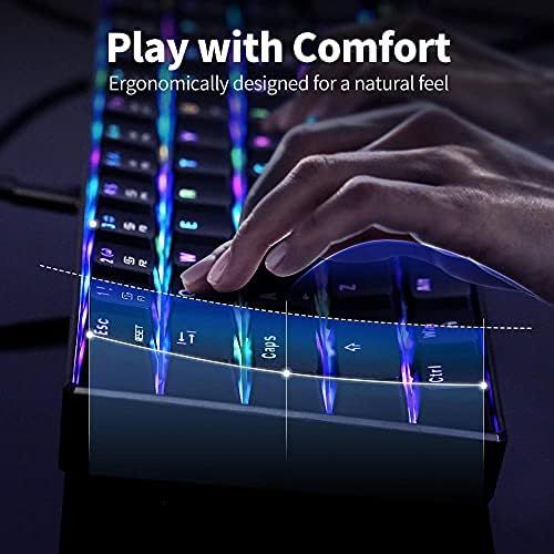  [아마존베스트]Docooler MOTOSPEED CK61 RGB Mechanical Gaming Keyboard OUTMU Blue Switches the Keyboard 61 Keys Anti-Ghosting with Backlight for Gaming Black