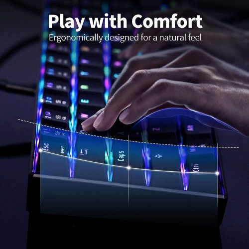  [아마존베스트]Docooler MOTOSPEED CK61 RGB Mechanical Gaming Keyboard OUTMU Blue Switches the Keyboard 61 Keys Anti-Ghosting with Backlight for Gaming Black