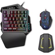 [아마존베스트]Docooler HXSJ J50 Gaming Keyboard Mouse Set, HXSJ P6 Keyboard + LED Backlight Mouse and Mouse Adapter Compatible for N-Switch / Xbox One / PS4 / PS3 / Xbox One 360