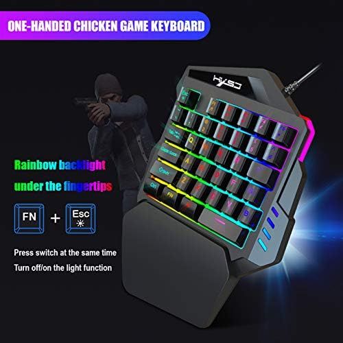  [아마존베스트]Docooler HXSJ J50 Gaming Keyboard Mouse Set, HXSJ P6 Keyboard + LED Backlight Mouse and Mouse Adapter Compatible for N-Switch / Xbox One / PS4 / PS3 / Xbox One 360