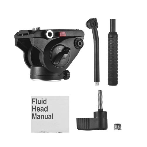  Docooler Fluid Head Hydraulic Drag Head Three-Dimensional Tripod Head 360° Panoramic Shooting with 14in & 38in Screw Mounts for Canon Nikon Sony Camera Camcorder Max Load Capacit