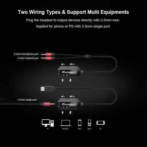  Docooler Wired Gaming Headphone Surround Sound Headset with Mic for PS4 PC Laptop Headphone Ajazz