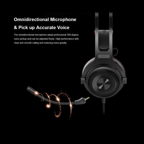  Docooler Wired Gaming Headphone Surround Sound Headset with Mic for PS4 PC Laptop Headphone Ajazz