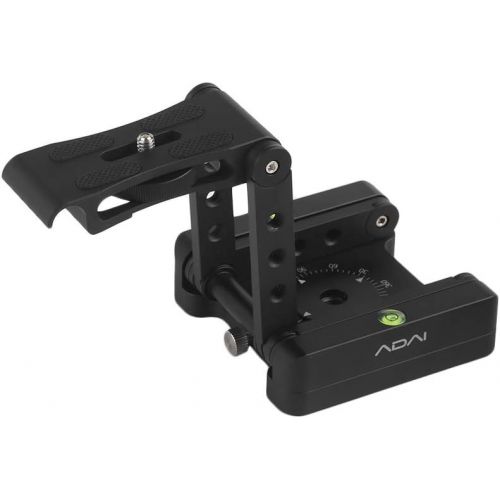  Docooler*a Z-Shaped Flex Tilt Tripod Head Aluminum Alloy Folding Z Tilt Head 360° Rotary Quick Release Plate Stand Mount Spirit Level Compatible with Canon Nikon Sony Pentax DSLR Camera