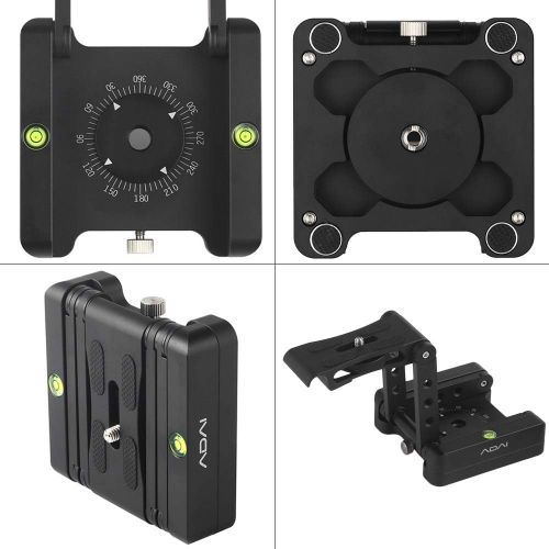  Docooler*a Z-Shaped Flex Tilt Tripod Head Aluminum Alloy Folding Z Tilt Head 360° Rotary Quick Release Plate Stand Mount Spirit Level Compatible with Canon Nikon Sony Pentax DSLR Camera