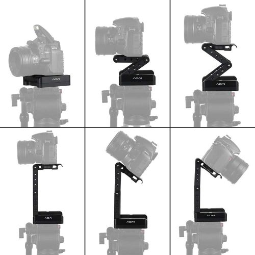  Docooler*a Z-Shaped Flex Tilt Tripod Head Aluminum Alloy Folding Z Tilt Head 360° Rotary Quick Release Plate Stand Mount Spirit Level Compatible with Canon Nikon Sony Pentax DSLR Camera