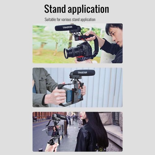  Docooler*a SGC-600 On-Camera Microphone Condenser Interview Microphone Shotgun Microphone with Windscreen Cold Shoe Mount Compatible with Canon Nikon Sony DSLR Cameras Camcorders with Cleanin