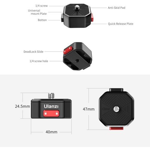  Docooler*a Claw Quick Release Plate Camera Mount Adapter with 1/4 Inch Screw Compatible with Sony/Nikon Cameras/Zhiyun/Feiyu/DJI/Moza Stablizer