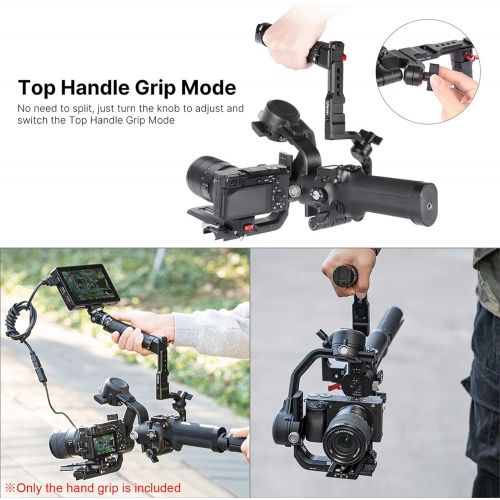  Docooler*a Gimbal Stabilizer Handle Grip Extension Bracket with Cold Shoe Mounts 1/4 Inch Threads Aluminum Alloy Compatible with DJI Ronin RSC2
