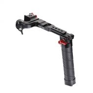 Docooler*a Gimbal Stabilizer Handle Grip Extension Bracket with Cold Shoe Mounts 1/4 Inch Threads Aluminum Alloy Compatible with DJI Ronin RSC2