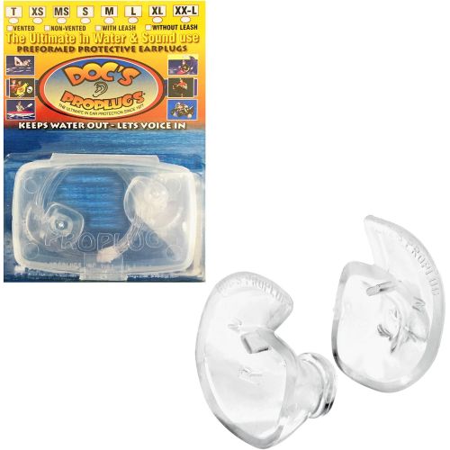  Docs ProPlugs (Paar) Klar, Vented - XX-Large fuer Scuba Diving und Schnorcheln