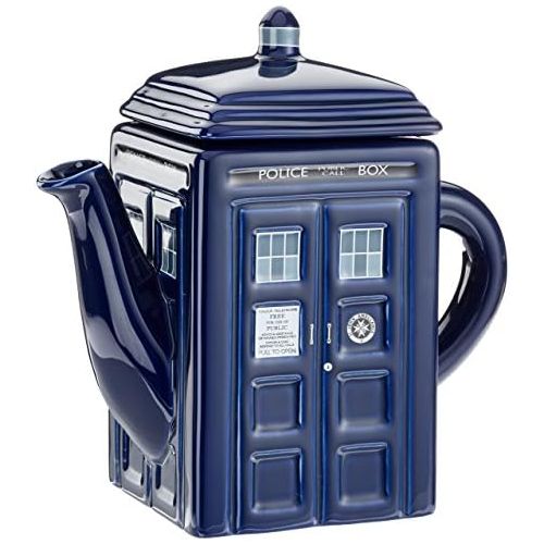  Doctor Who Teekanne Tardis aus Keramik, Mehrfarbig, 2