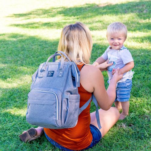  [아마존베스트]Dodo Baby Diaper Bag by Dodo Babies + 2 Pacifier Clips + Pacifier Case, Multi-Function Waterproof Maternity Nappy Bags, Travel Backpack Large Capacity Excellent Baby Shower/Registry Gift