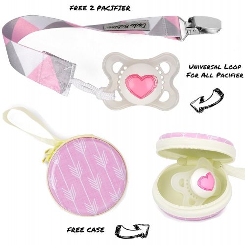  [아마존베스트]Baby Bandana BabyBandana DroolBibs by Dodo Babies For Girls + 2 Pacifier Clips + Pacifier Case in a Gift Bag, Pack...