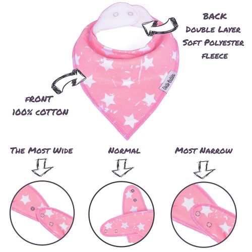  [아마존베스트]BabyBandana DroolBibs by Dodo Babies For Girls + 2 Pacifier Clips + Pacifier Case in a Gift Bag, Pack of 4 Premium Quality, Excellent Baby Shower / Registry Gift