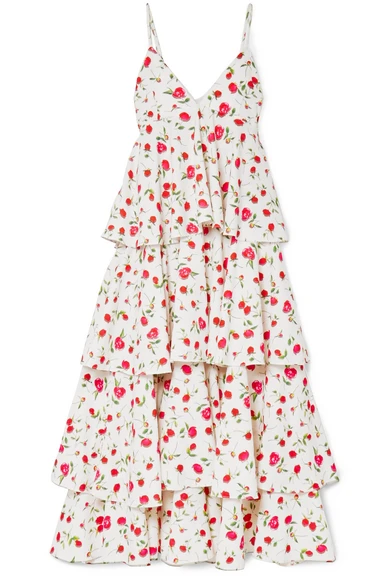 Dodo Bar Or Tiered floral-print crepe dress