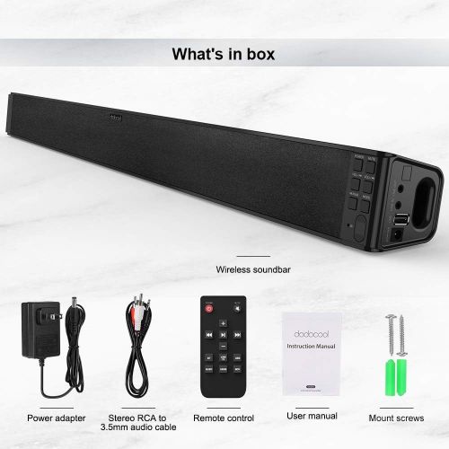  [아마존핫딜][아마존 핫딜] Dodocool Surround Sound Bar, dodocool 32-Inch Wired & Wireless BT 4.2 Stereo Soundbar, Three Equalizer Mode Audio Speaker for TV, USB/SD/AUX Input, Wall Mountable, Remote Control