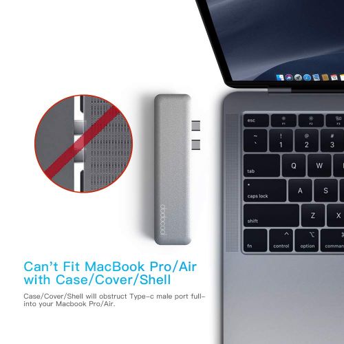  [아마존 핫딜]  [아마존핫딜]Dodocool dodocool USB C Hub, 7 in 1 Dual Typ C Hub Adapter fuer MacBook Pro 2018/2017/2016, MacBook Air 2018(4K HDMI Ausgang, SD/Micro SD-Kartenleser, 3 USB 3.0 Ports, Type C Hub kompatibel