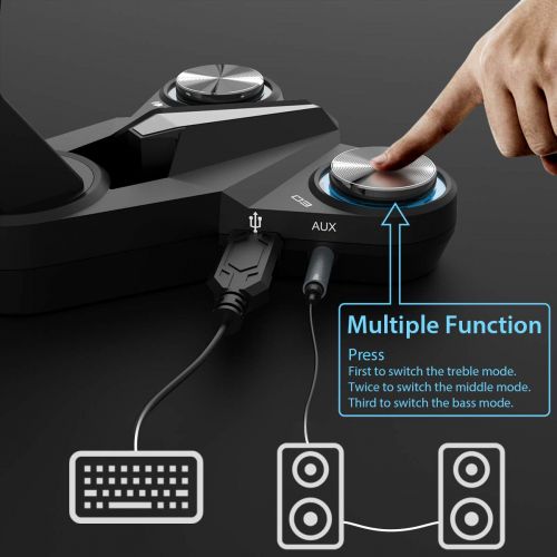  Dodocool dodocool Gaming Headphones Stand Headset Stand with EQ7.1 Surround Sound, Headset Holder, LED Lights, 2 USB Ports 3.5mm Audio Jacks and a Microphone Jack, Black