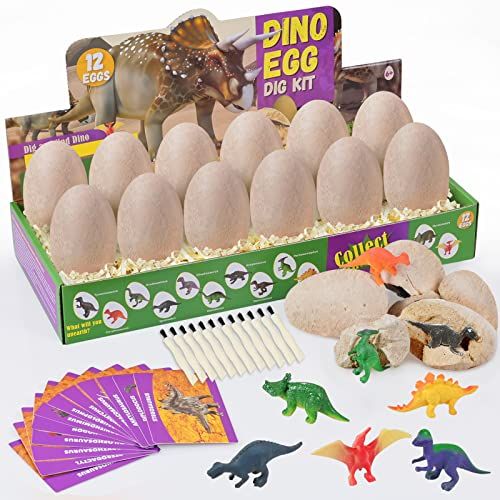  Dodosky Dig Up Dinosaur Fossil Eggs, Dinosaur Eggs Excavation Easter Toys for 5 6 7 8 9 10 11 12 13 Year Old Kids Gifts for 6-15 Year Olds Boys Girls STEM Toys for 4-12 Year Olds B