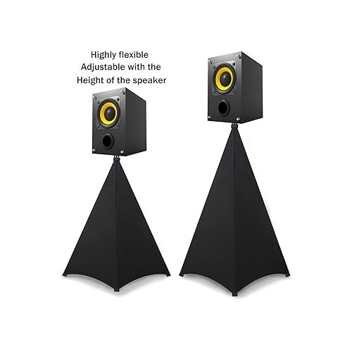  Speaker Stand Cover-DJ Bag with 360 Degree Cover, Speaker Tripod Scrim Cover for Speaker/Lighting with Free Travel Bag (Two Pack-black)
